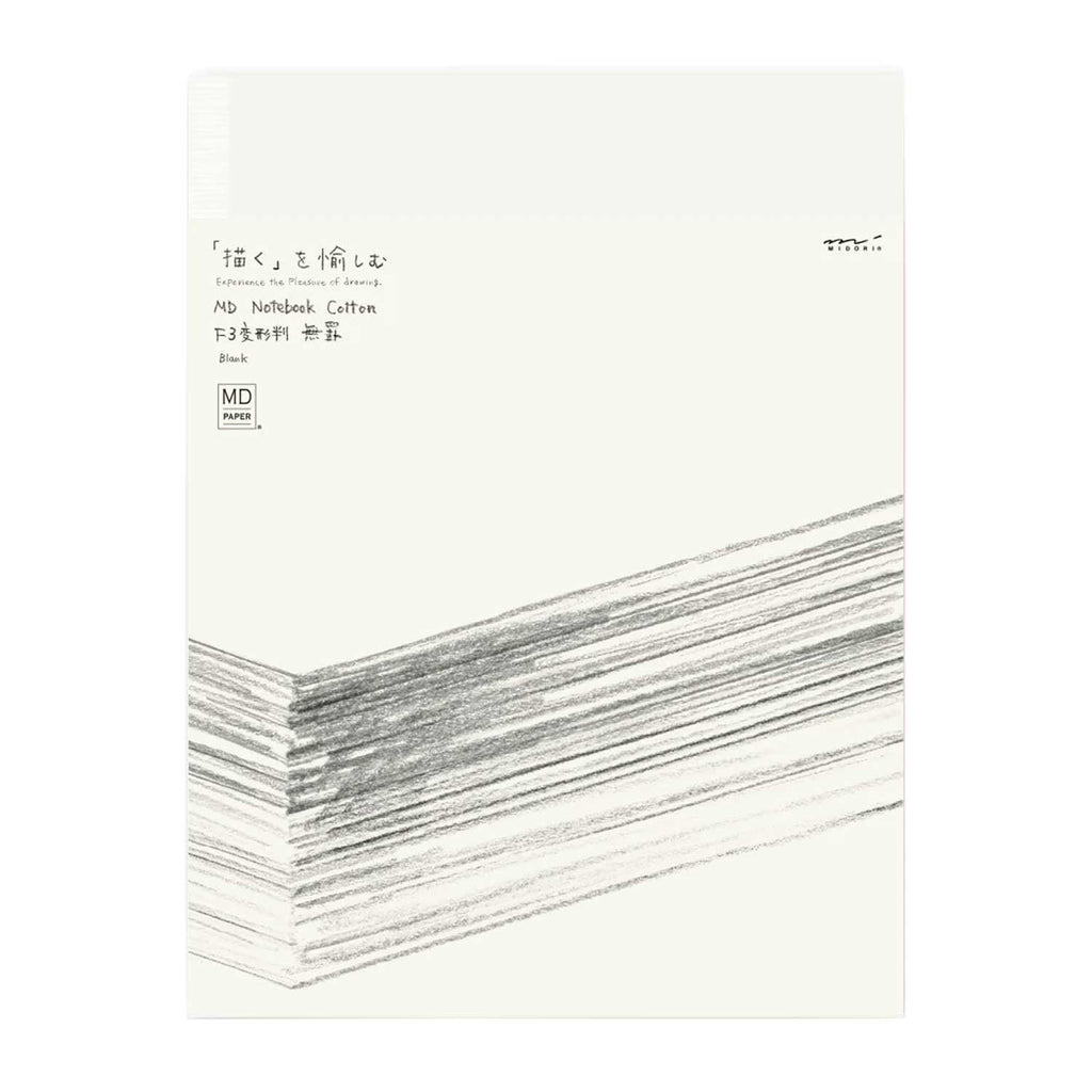 Midori MD Cotton White Notebook - F3, Plain