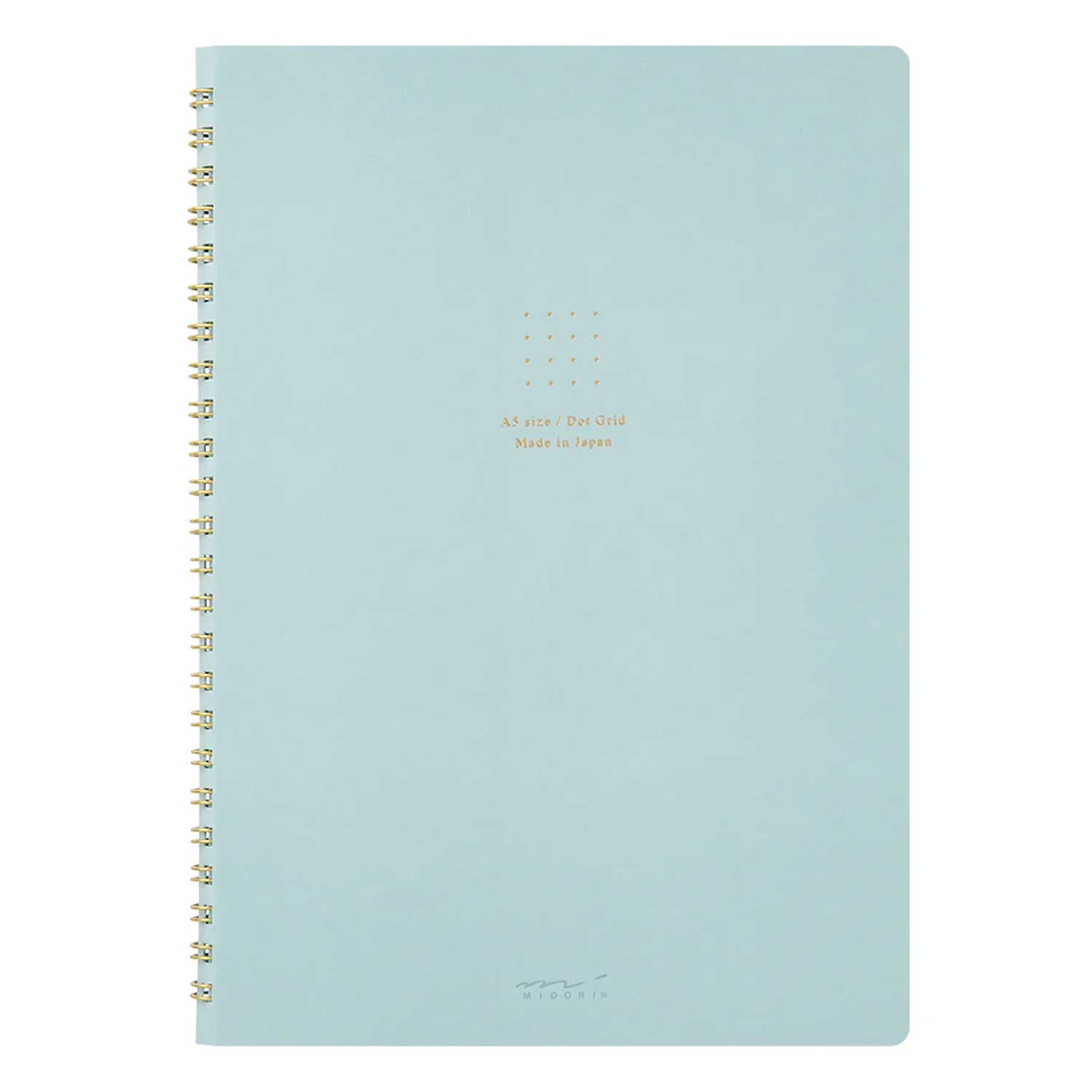 Midori Soft Colour Blue Spiral Notebook - A5, Dotted
