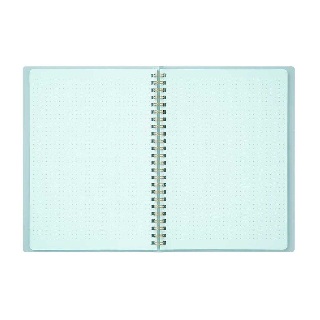 Midori Soft Colour Blue Spiral Notebook - A5, Dotted