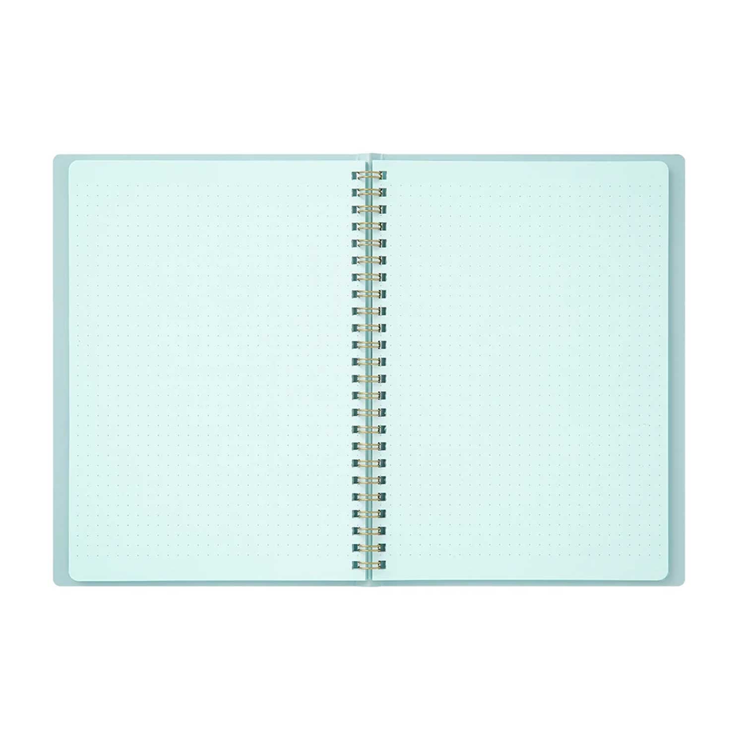 Midori Soft Colour Blue Spiral Notebook - A5, Dotted