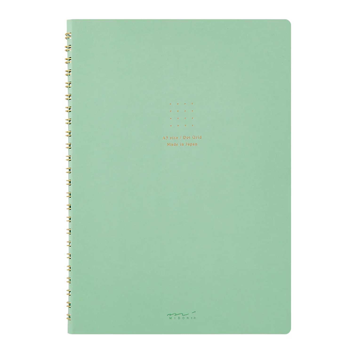 Midori Soft Colour Green Spiral Notebook - A5, Dotted