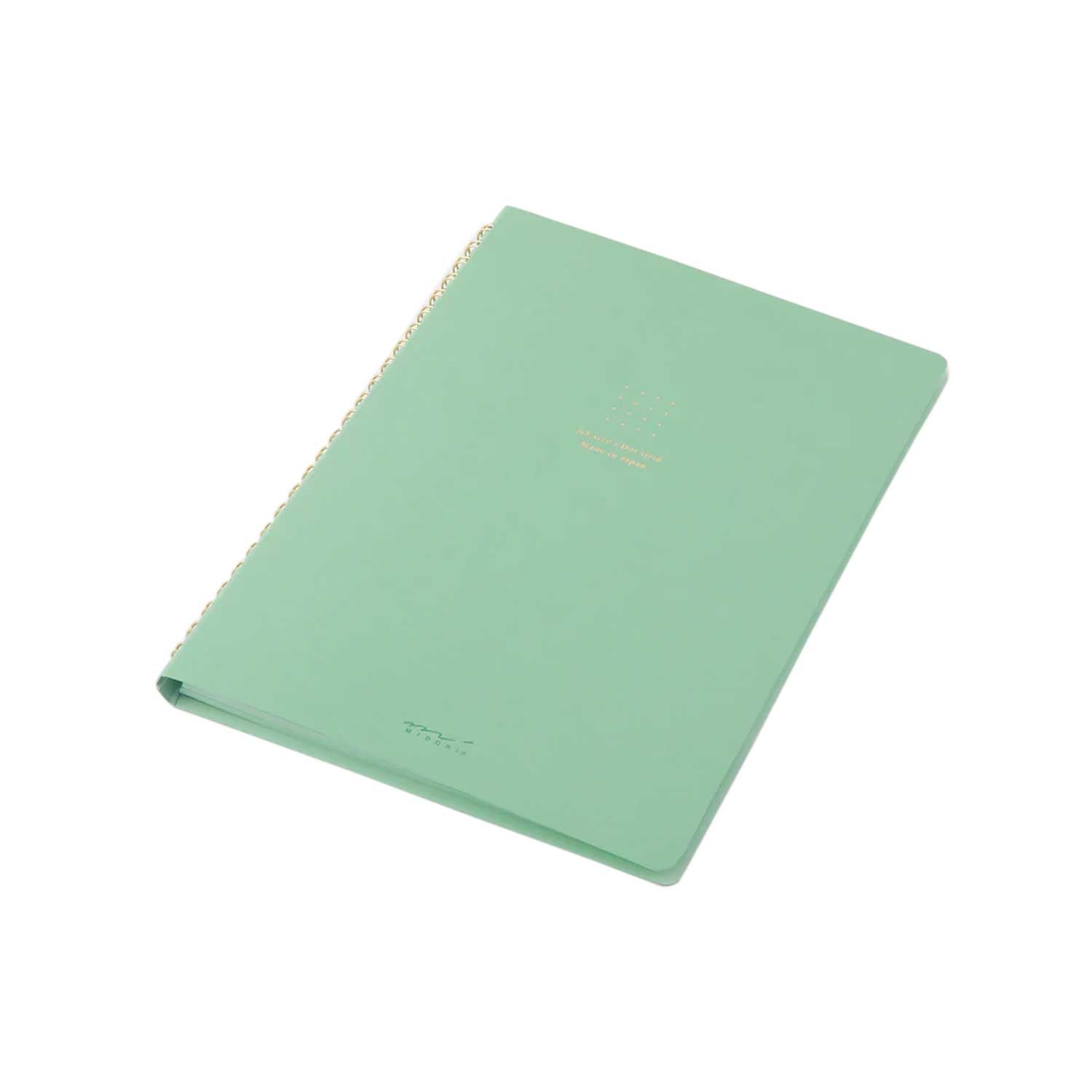 Midori Soft Colour Green Spiral Notebook - A5, Dotted