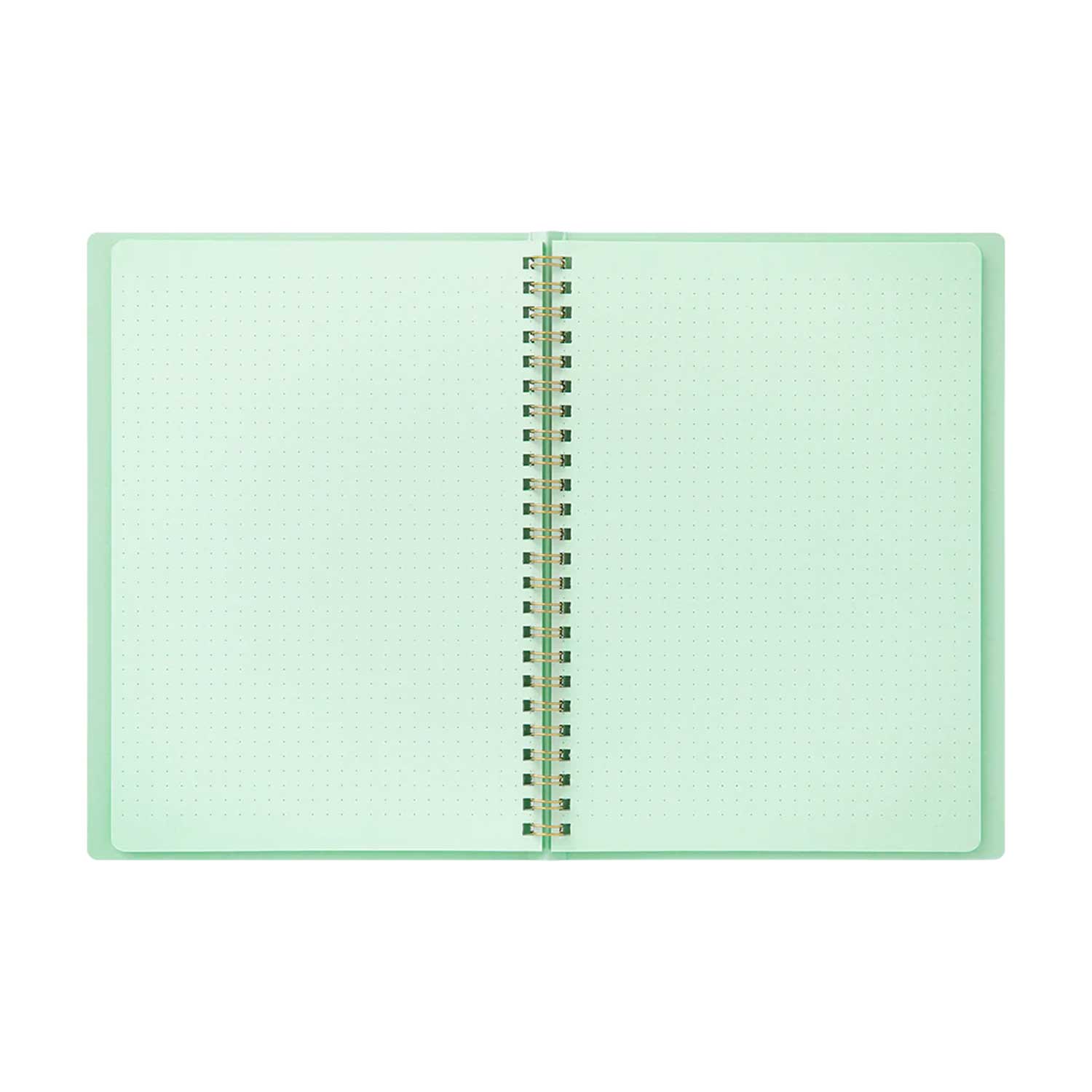 Midori Soft Colour Green Spiral Notebook - A5, Dotted