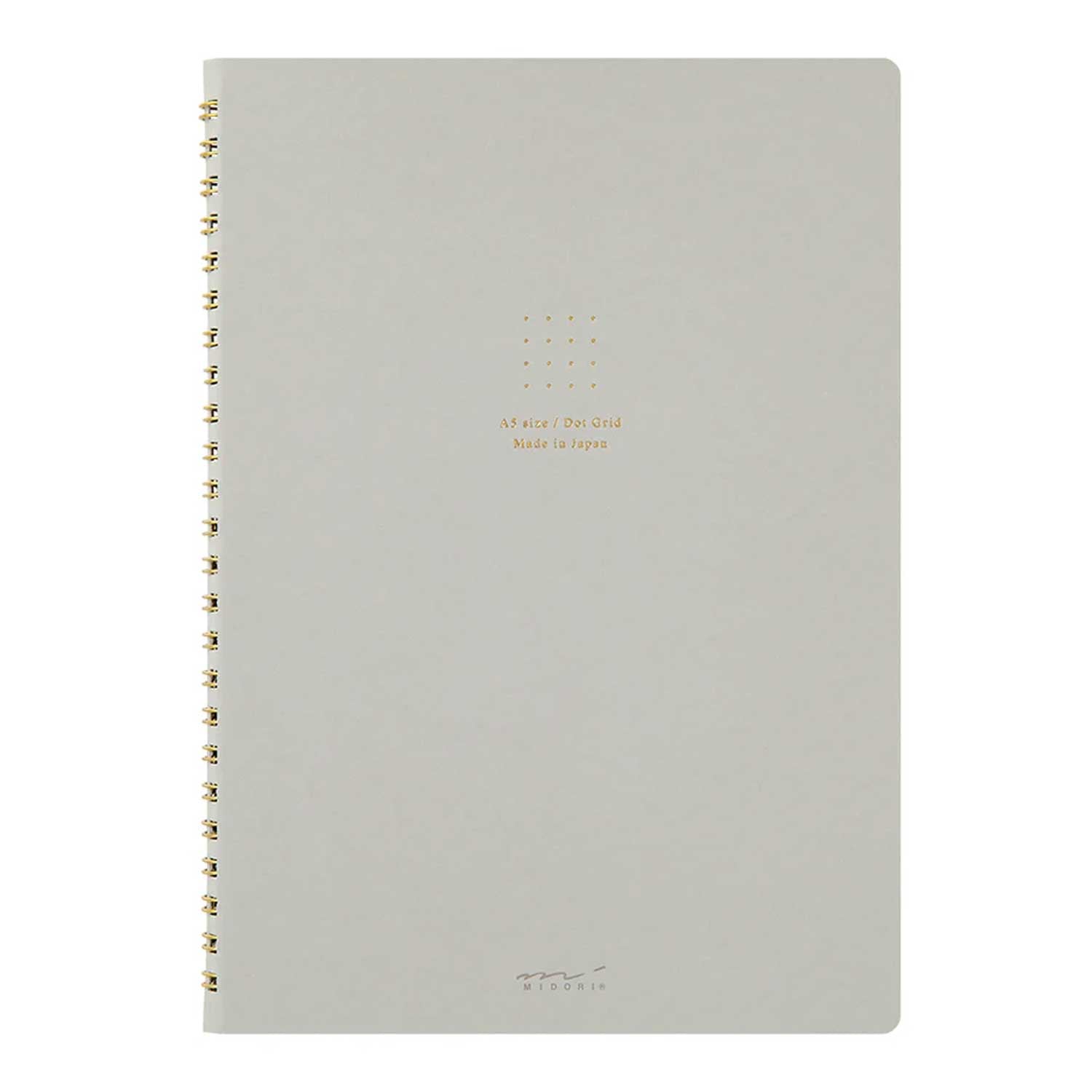 Midori Soft Colour Grey Spiral Notebook - A5, Dotted
