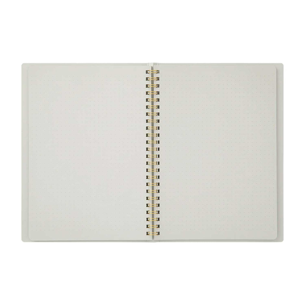 Midori Soft Colour Grey Spiral Notebook - A5, Dotted
