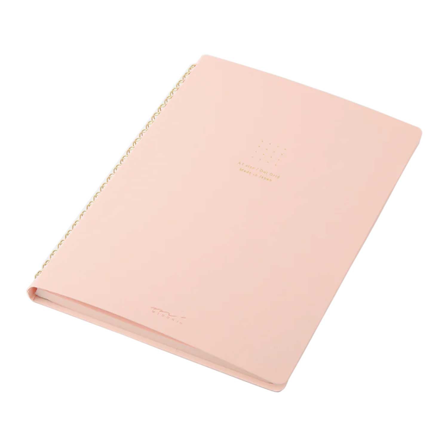 Midori Soft Colour Pink Spiral Notebook - A5, Dotted