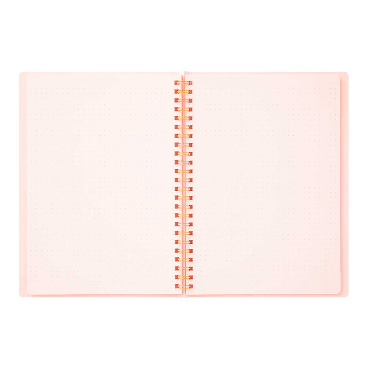 Midori Soft Colour Pink Spiral Notebook - A5, Dotted