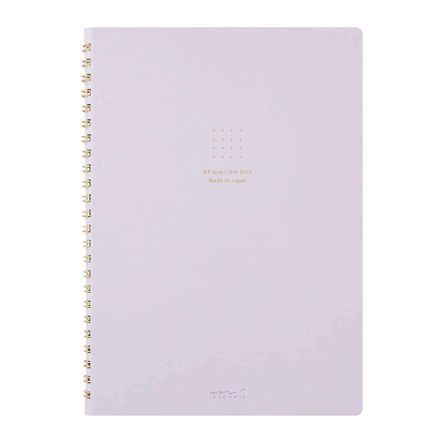 Midori Soft Colour Purple Spiral Notebook - A5, Dotted