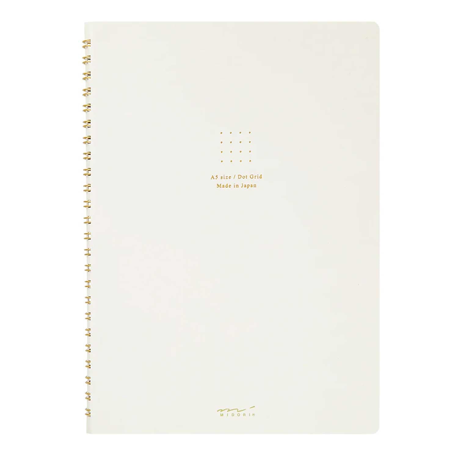 Midori Soft Colour White Spiral Notebook - A5, Dotted