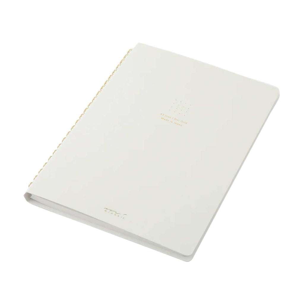 Midori Soft Colour White Spiral Notebook - A5, Dotted