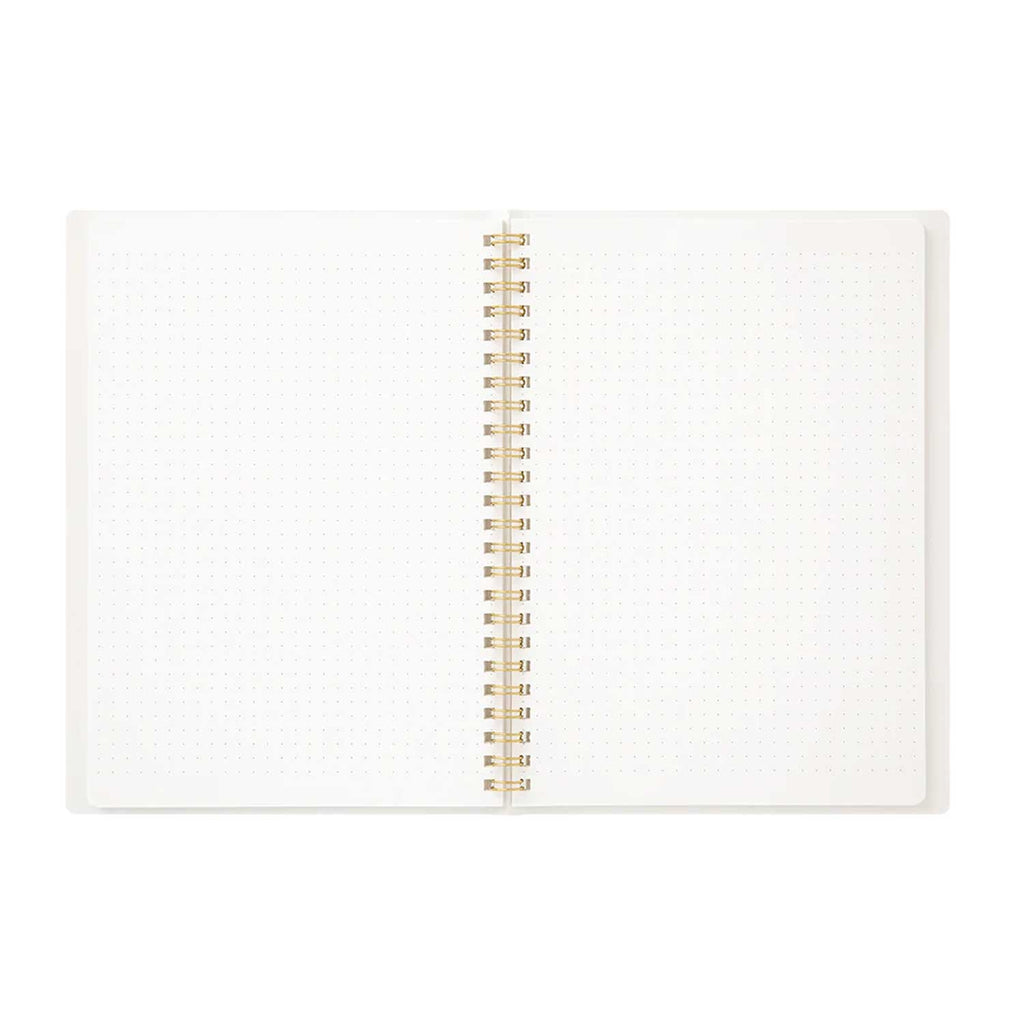 Midori Soft Colour White Spiral Notebook - A5, Dotted