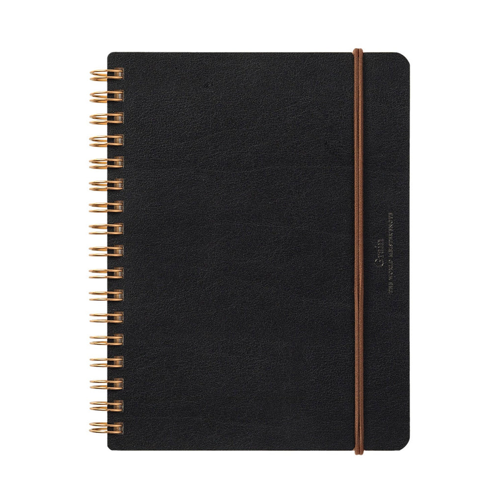 Midori WM Grain Black Wirebound Notebook - B6, Ruled & Plain