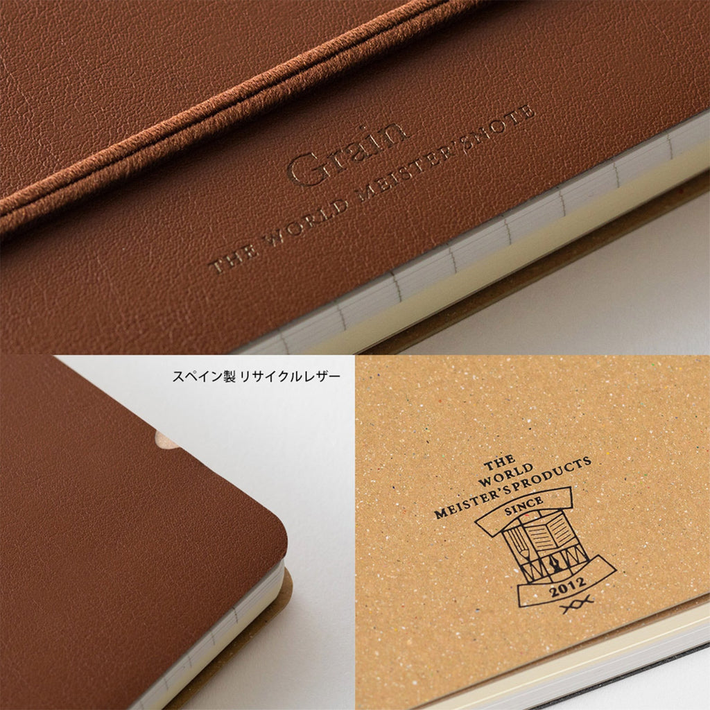Midori WM Grain Brown Wirebound Notebook - B6, Ruled & Plain