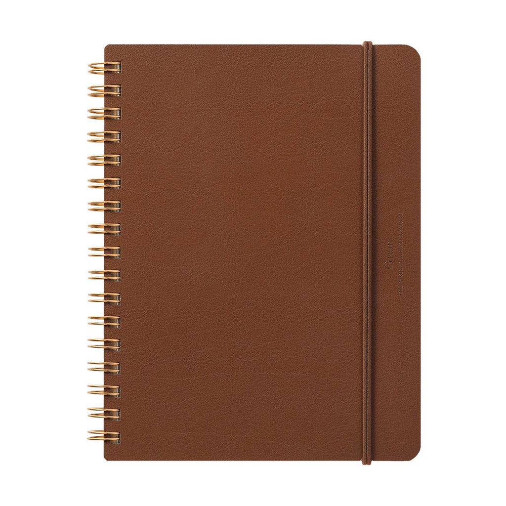 Midori WM Grain Brown Wirebound Notebook - B6, Ruled & Plain