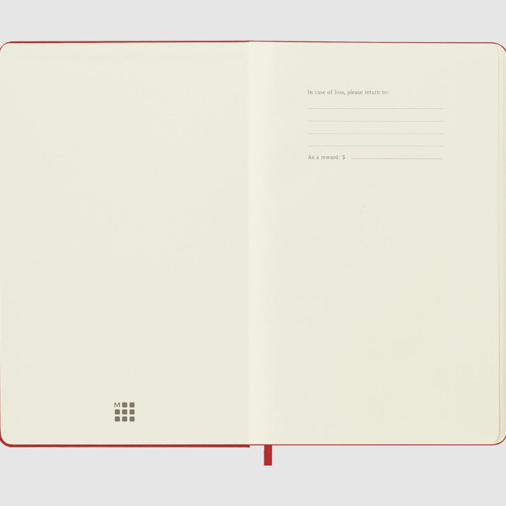Moleskine Classic Hard Cover Notebook - Red - A5 - Plain