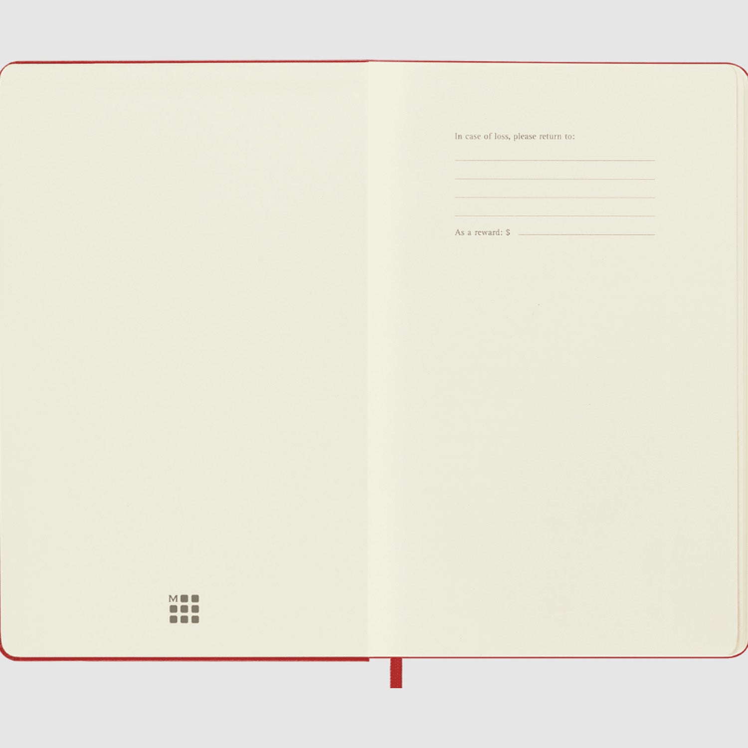 Moleskine Classic Hard Cover Notebook - Red - A5 - Plain