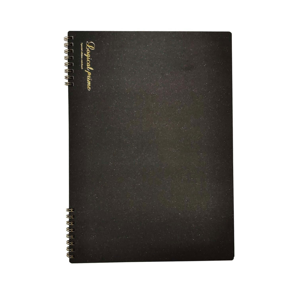 Nakabayashi Logical Prime Fountain Pen Friendly Spiral Notebook, Black - Square Ruled