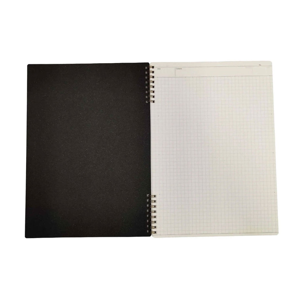 Nakabayashi Logical Prime Fountain Pen Friendly Spiral Notebook, Black - Square Ruled