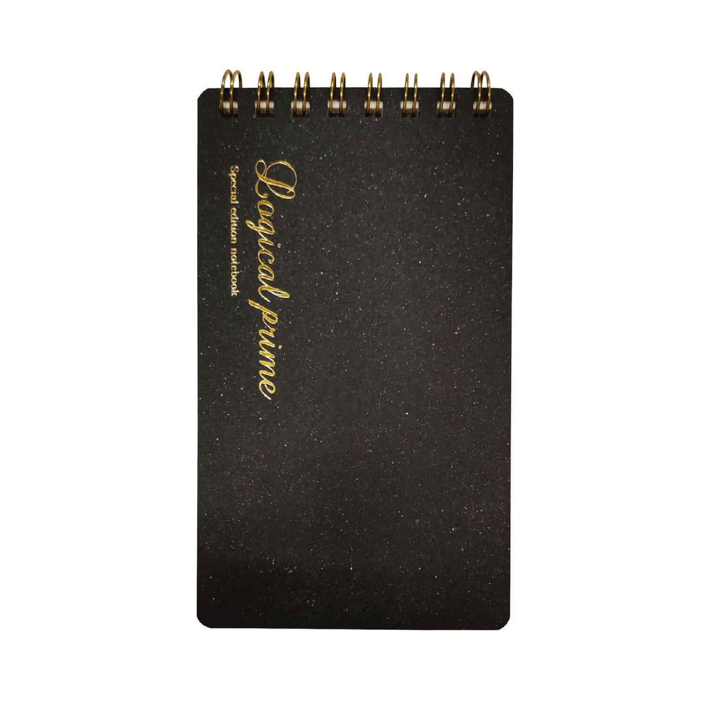 Nakabayashi Logical Prime Fountain Pen Friendly Spiral Notebook, Black - Square Ruled