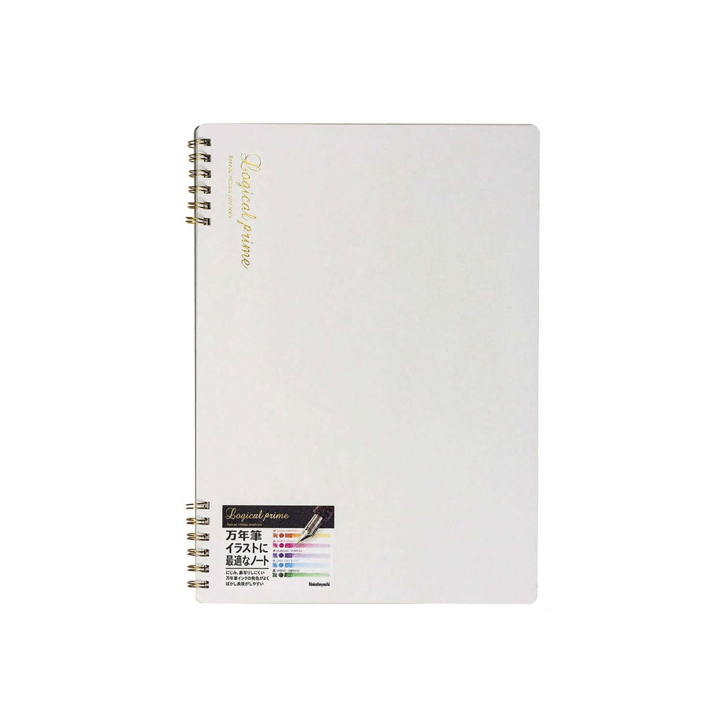 Nakabayashi Logical Prime Fountain Pen Friendly Spiral Notebook, White - Unruled