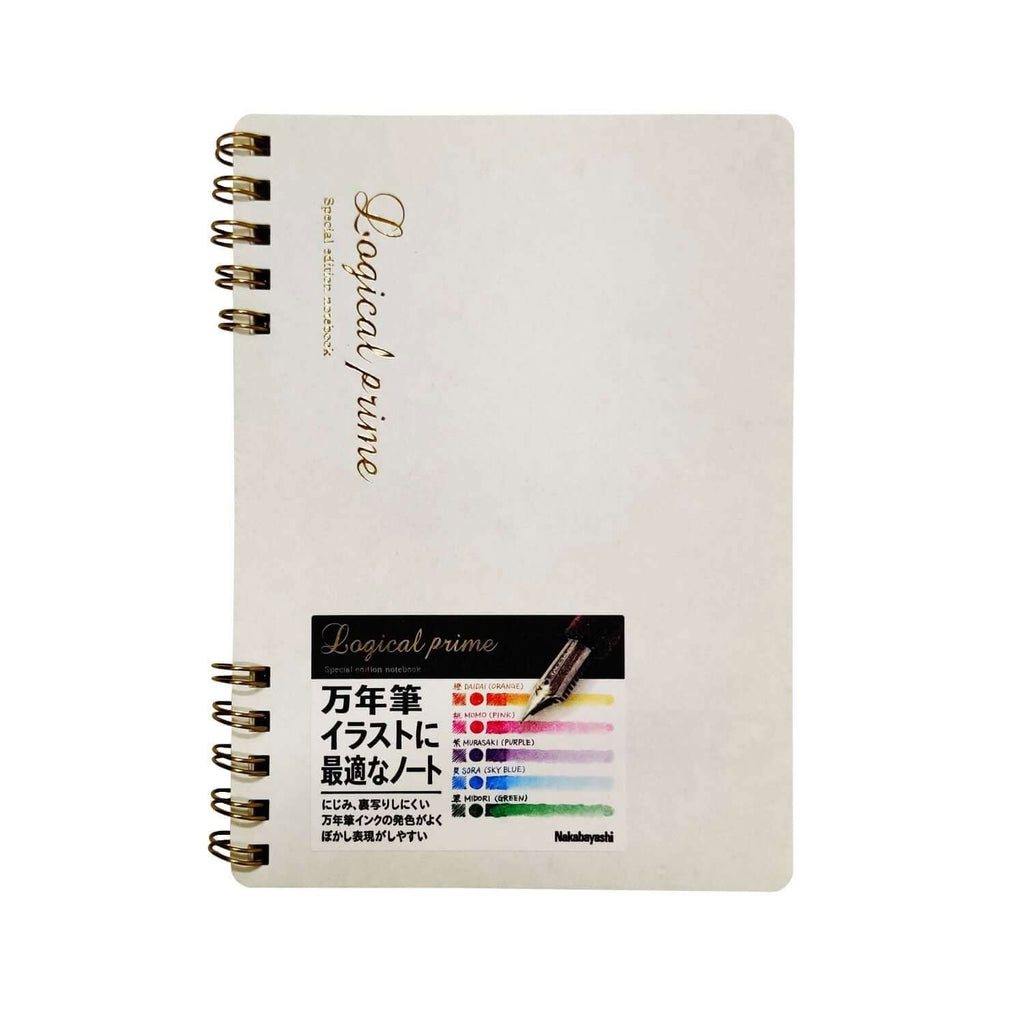 Nakabayashi Logical Prime Fountain Pen Friendly Spiral Notebook, White - Unruled