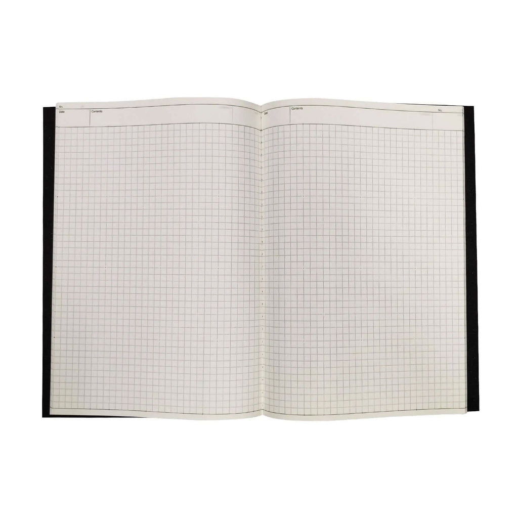 Nakabayashi Logical Prime Fountain Pen Friendly Stitched Notebook, Black - Square Ruled