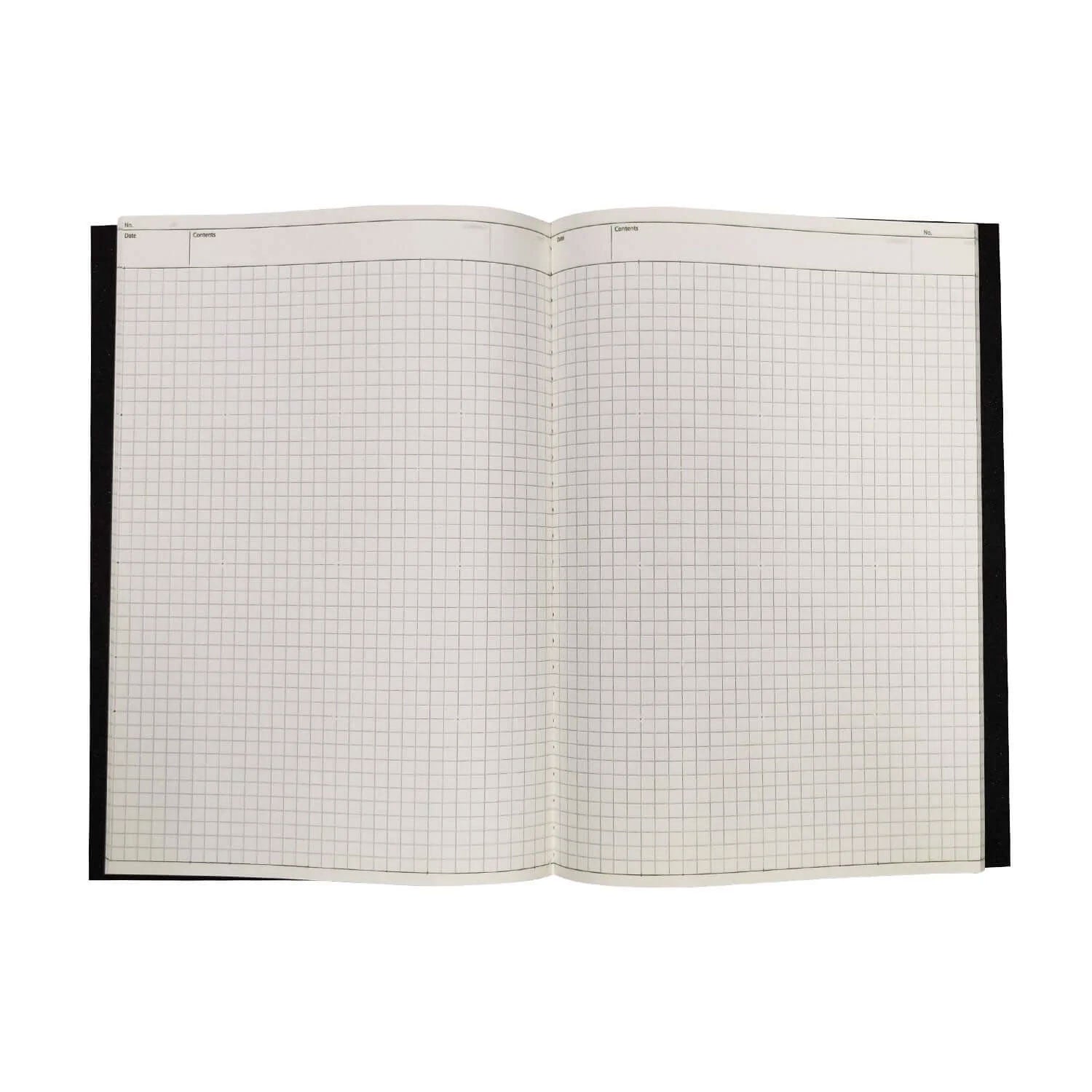 Nakabayashi Logical Prime Fountain Pen Friendly Stitched Notebook, Black - Square Ruled