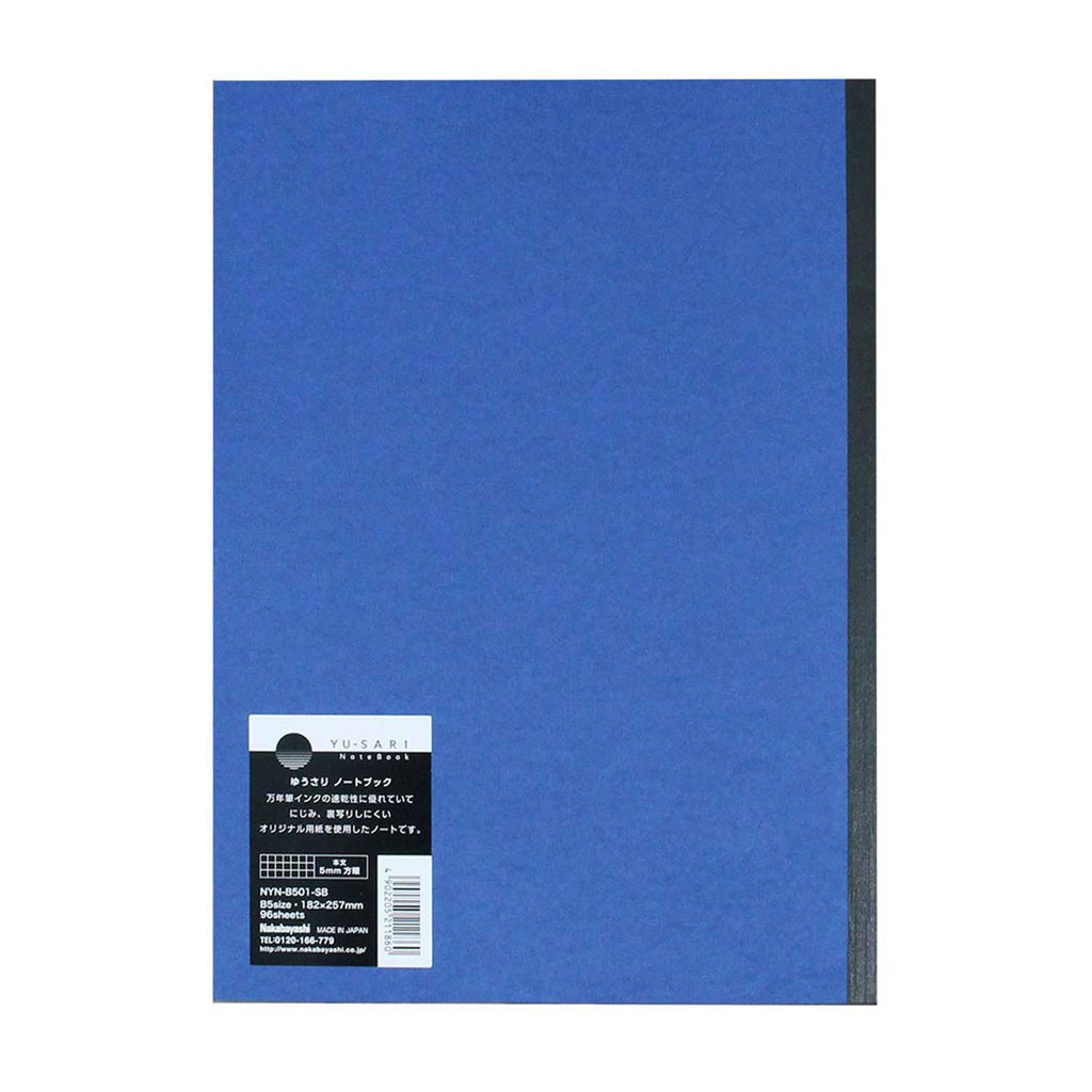 Nakabayashi Yu-Sari Fountain Pen Friendly Notebook, Blue - Sqr Ruled