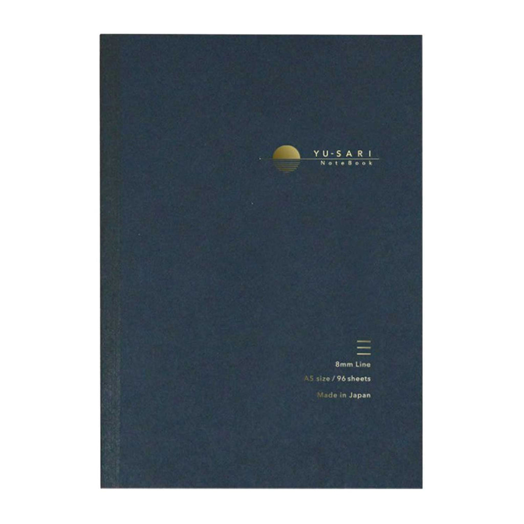 Nakabayashi Yu-Sari Fountain Pen friendly Notebook, Black - 8mm Ruled