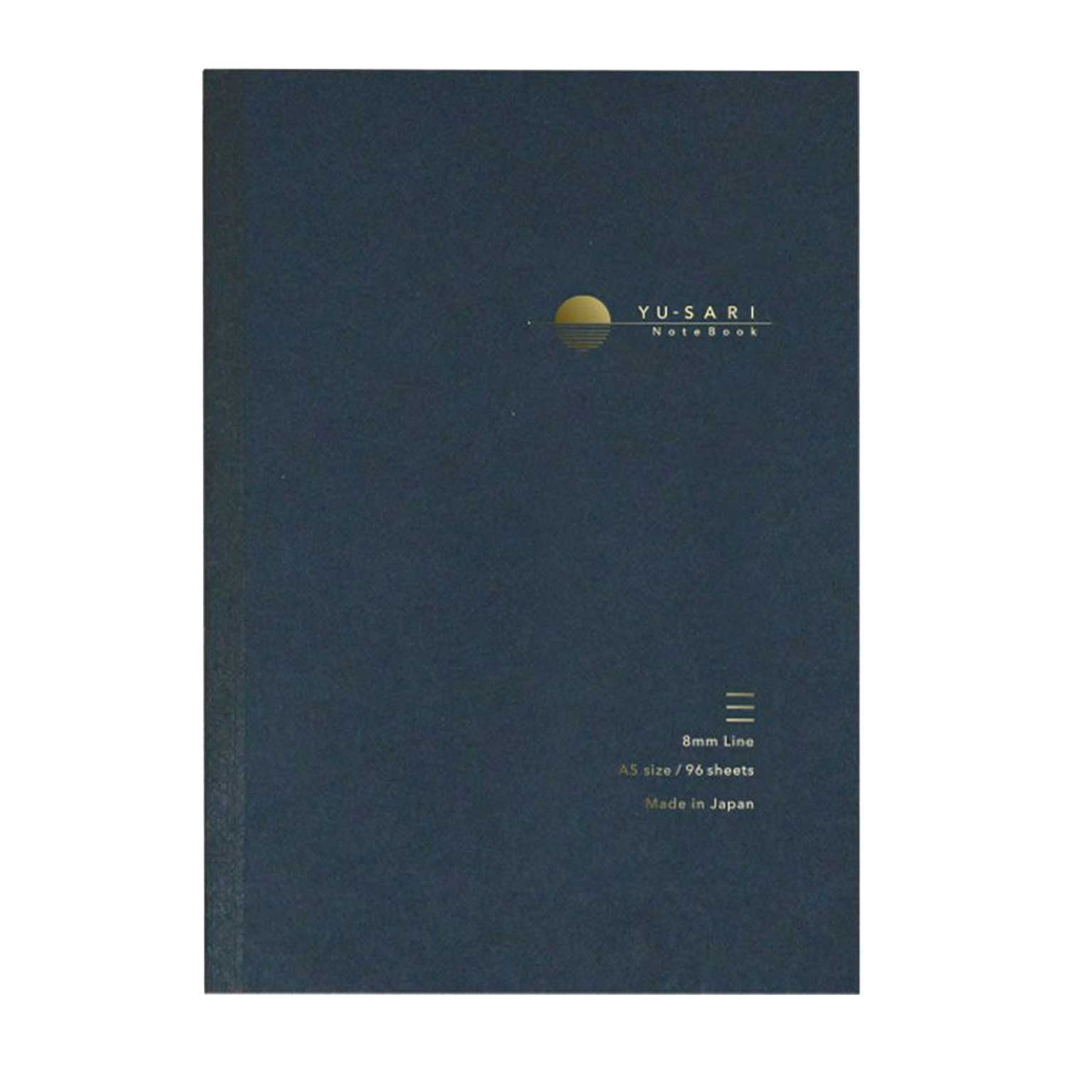 Nakabayashi Yu-Sari Fountain Pen friendly Notebook, Black - 8mm Ruled