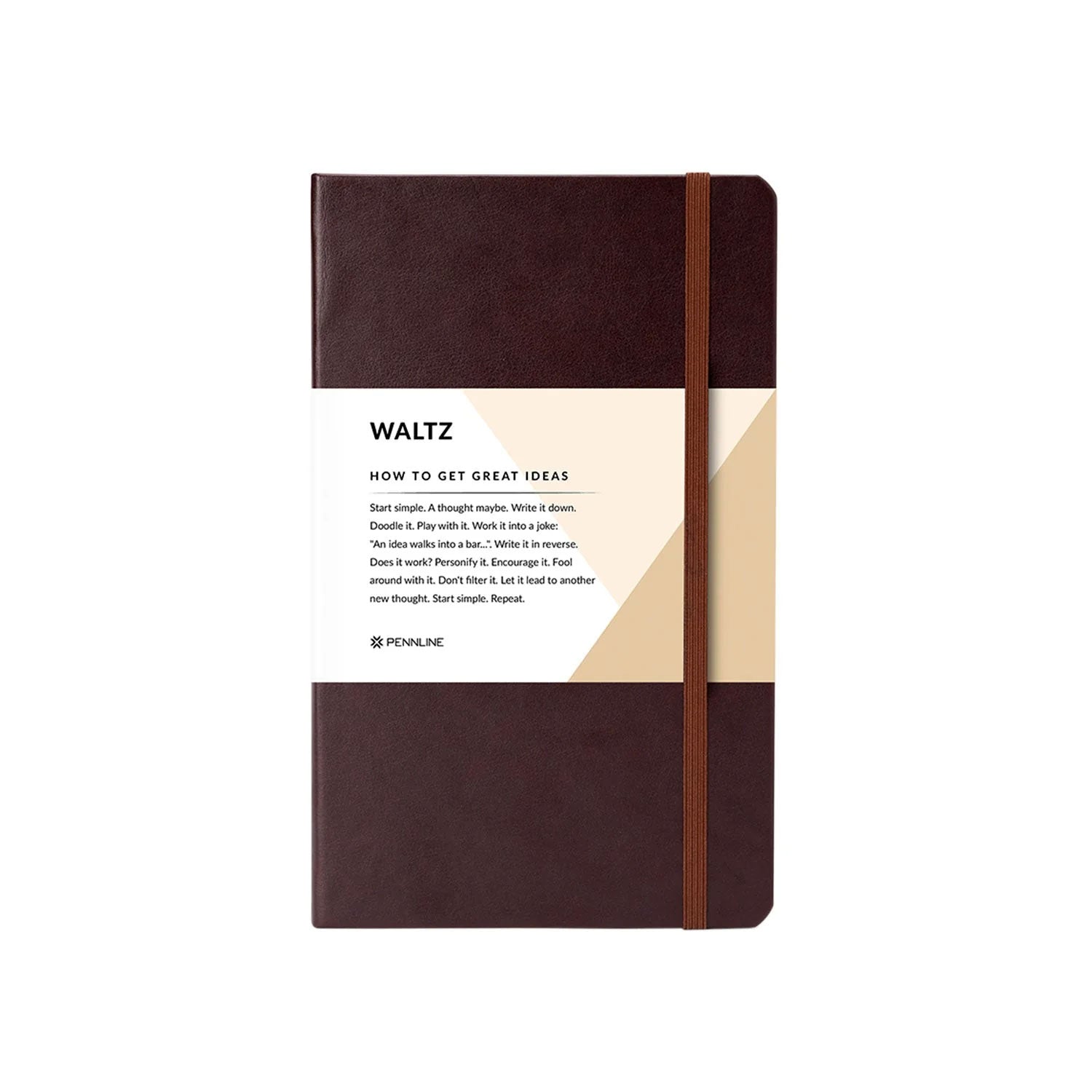 Pennline Waltz Hard Cover Notebook, Brown - Ruled