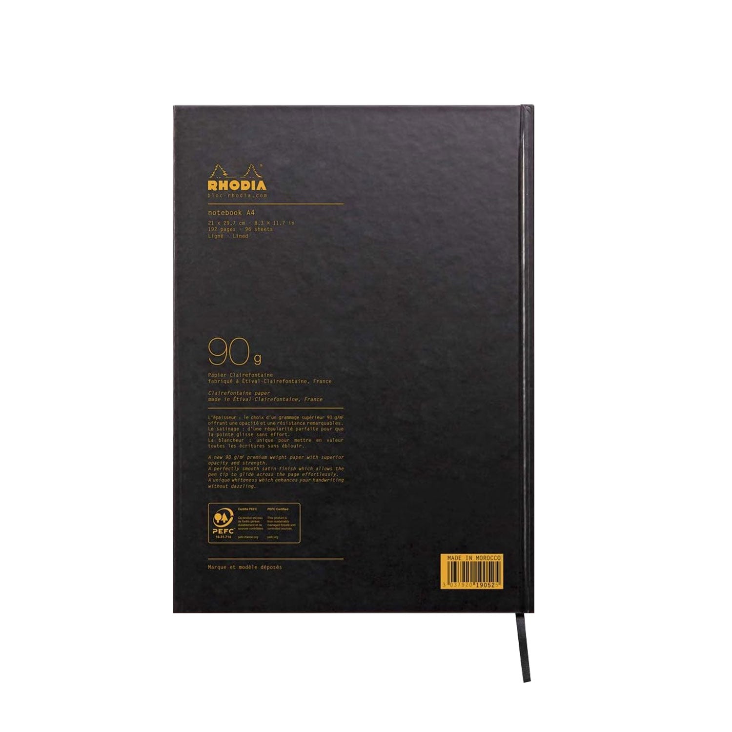 Rhodiactive Hardcover Black Notebook - A4, Ruled