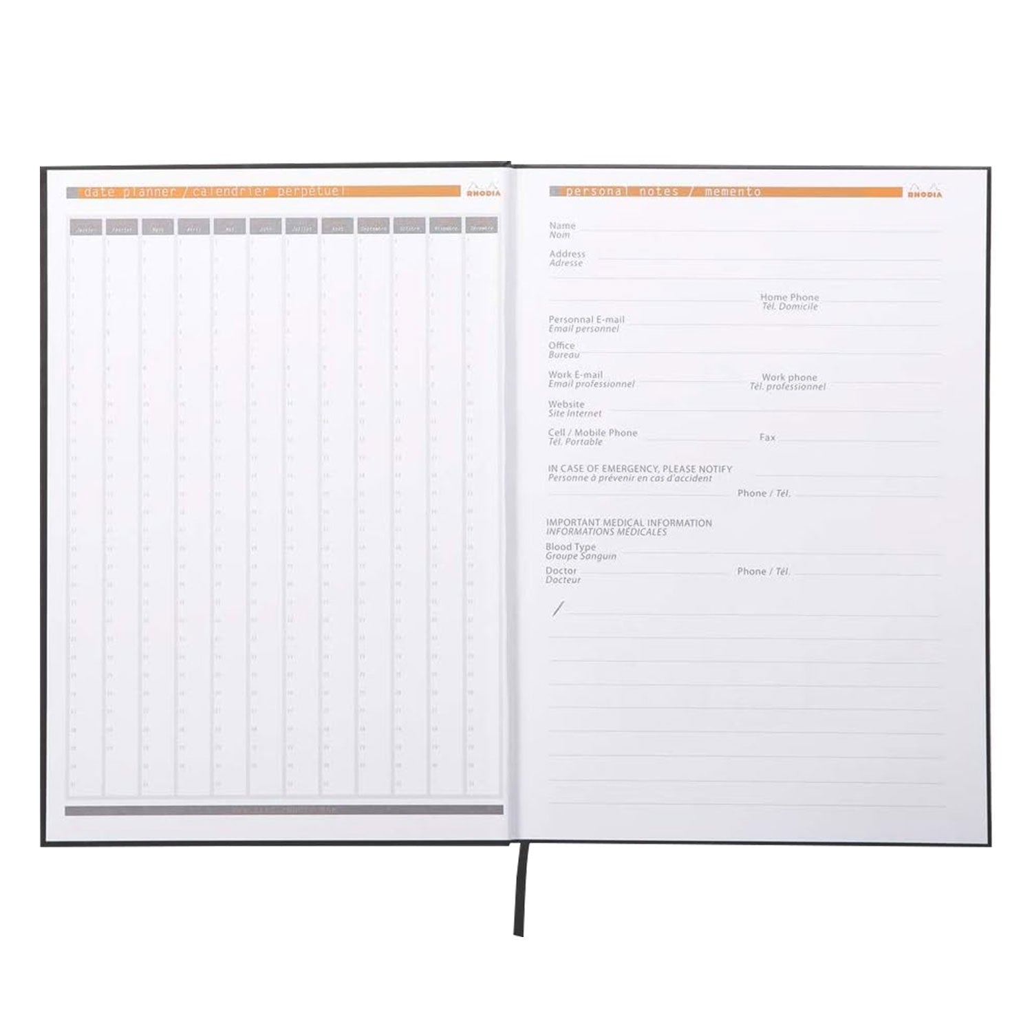 Rhodiactive Hardcover Black Notebook - A5, Ruled