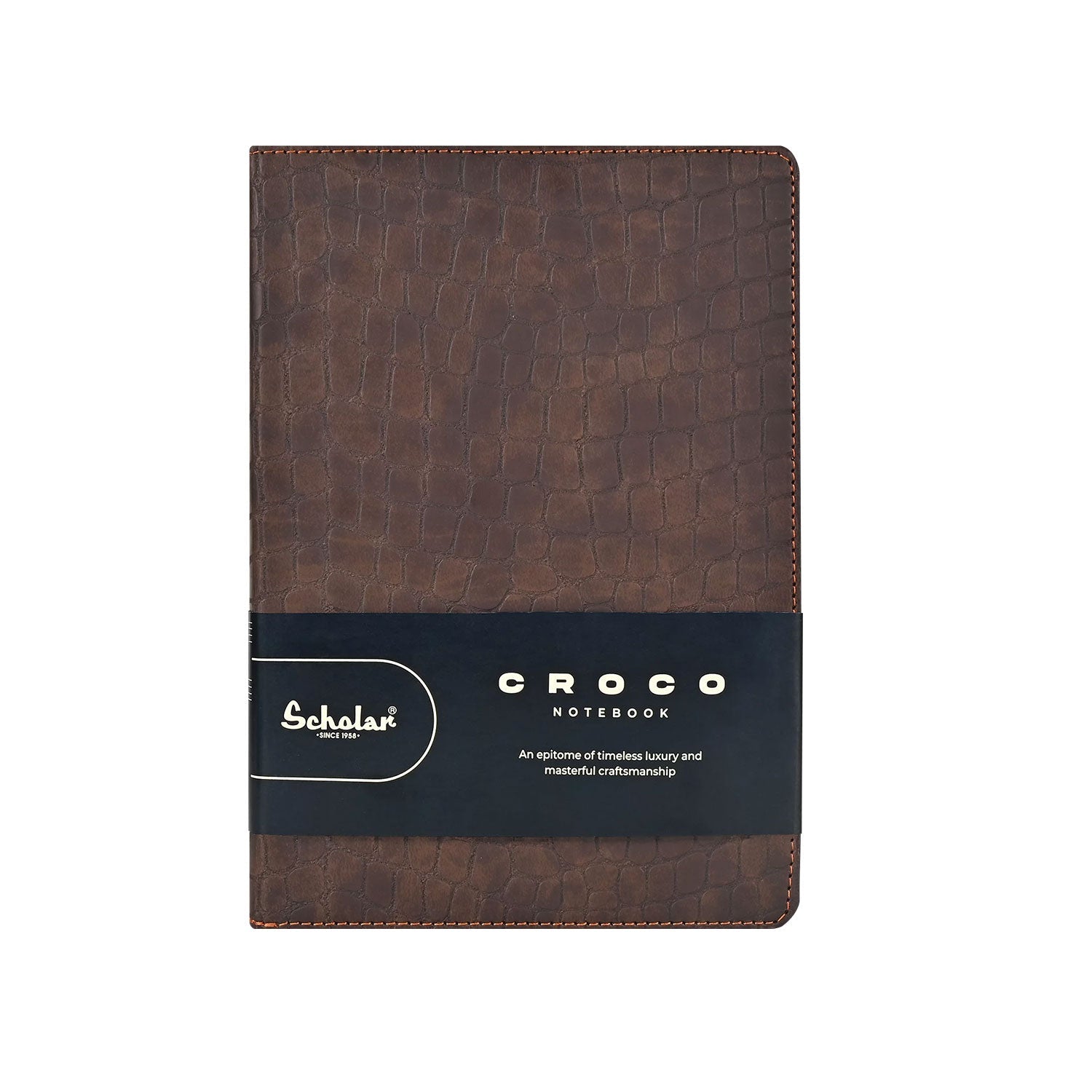 Scholar Croco Tan Notebook - A5, Ruled