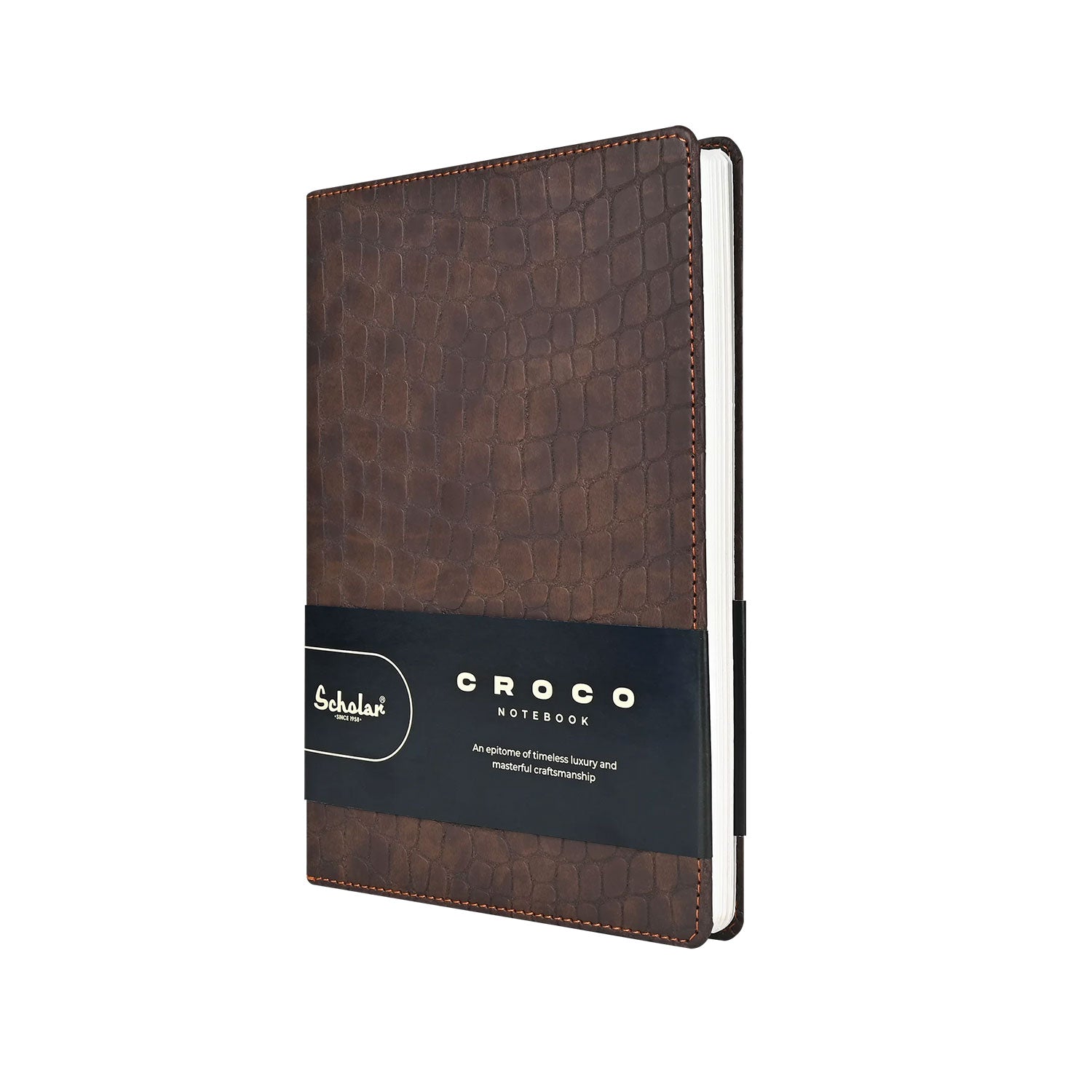 Scholar Croco Tan Notebook - A5, Ruled
