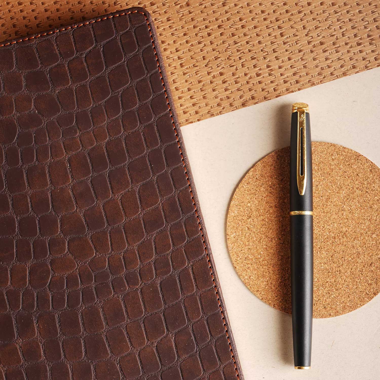 Scholar Croco Tan Notebook - A5, Ruled