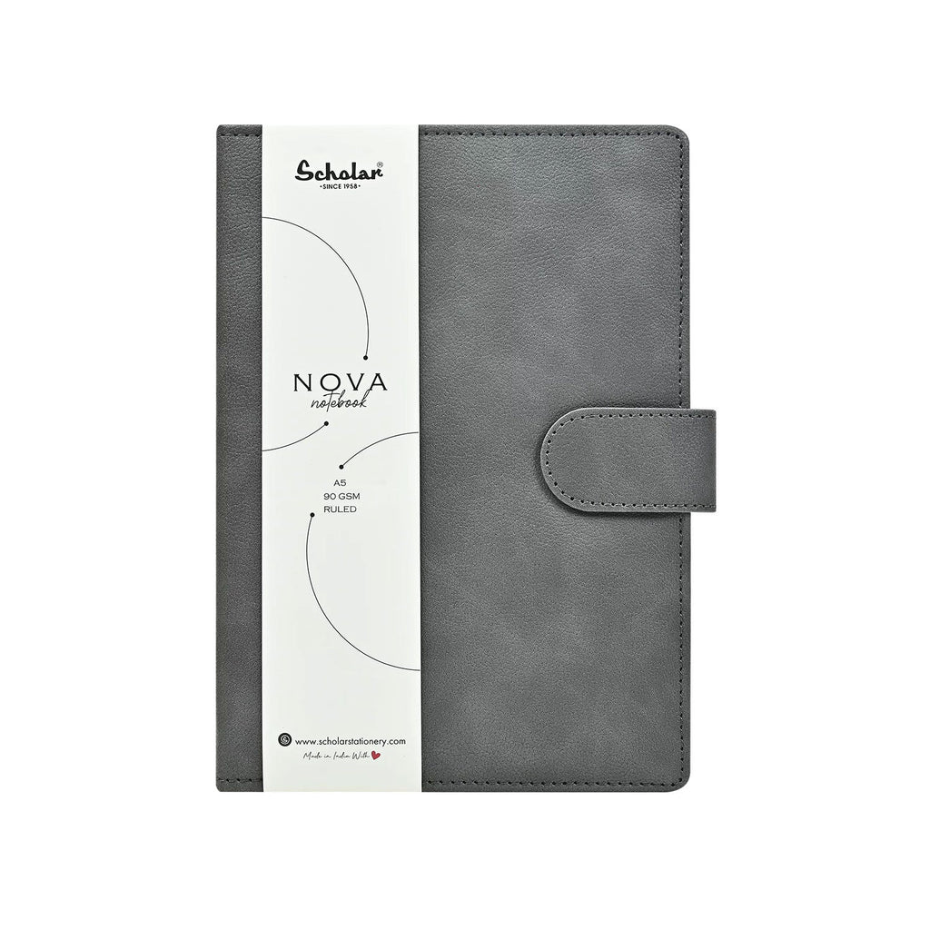 Scholar Nova Grey Notebook - A5, Ruled