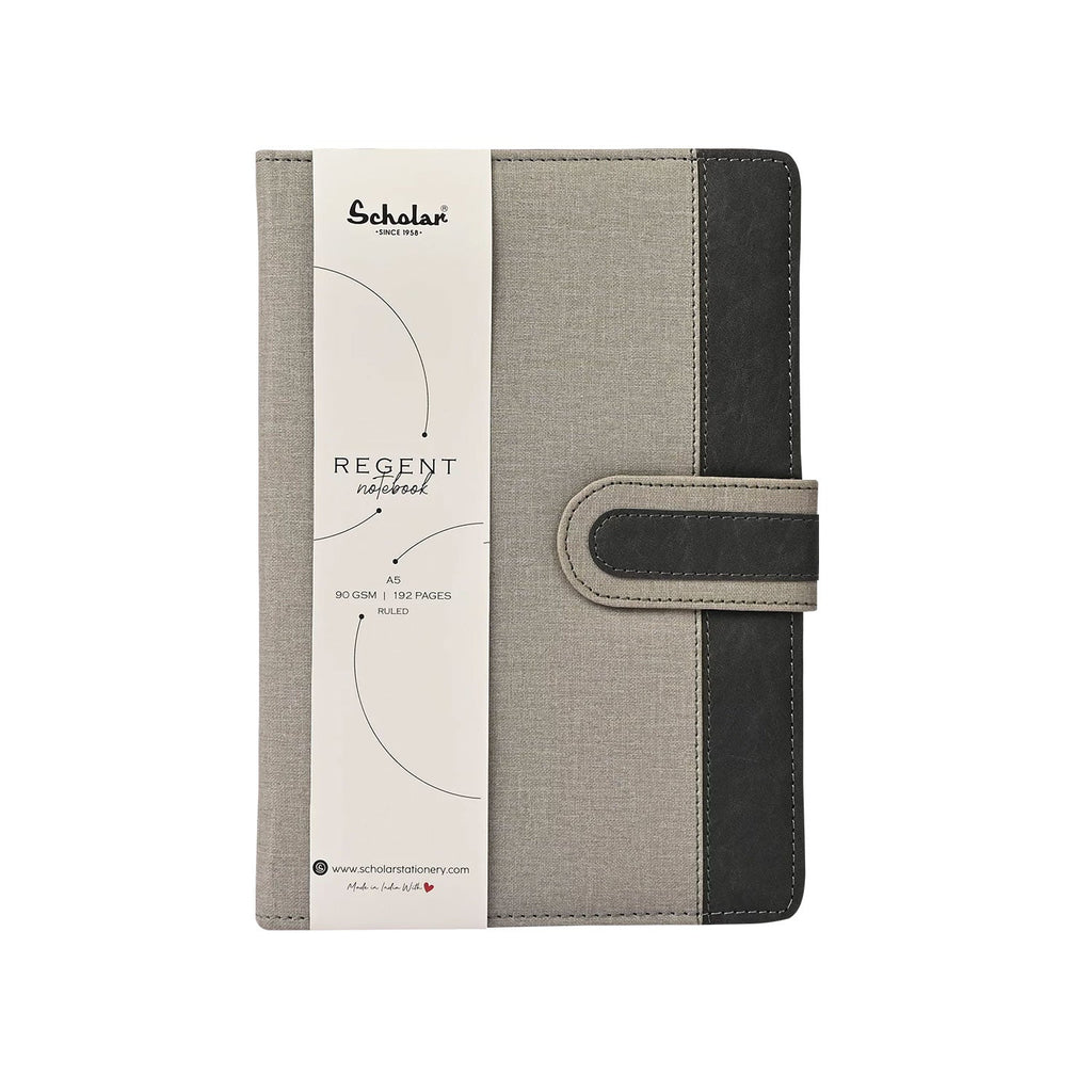 Scholar Regent Grey Notebook - A5, Ruled