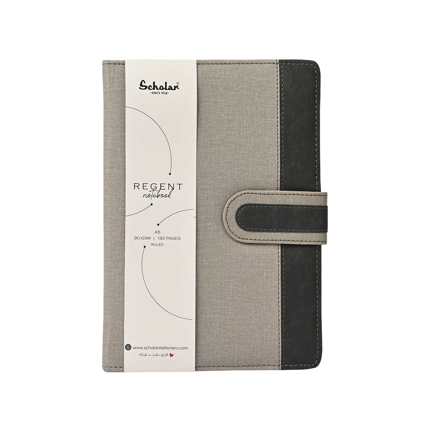 Scholar Regent Grey Notebook - A5, Ruled