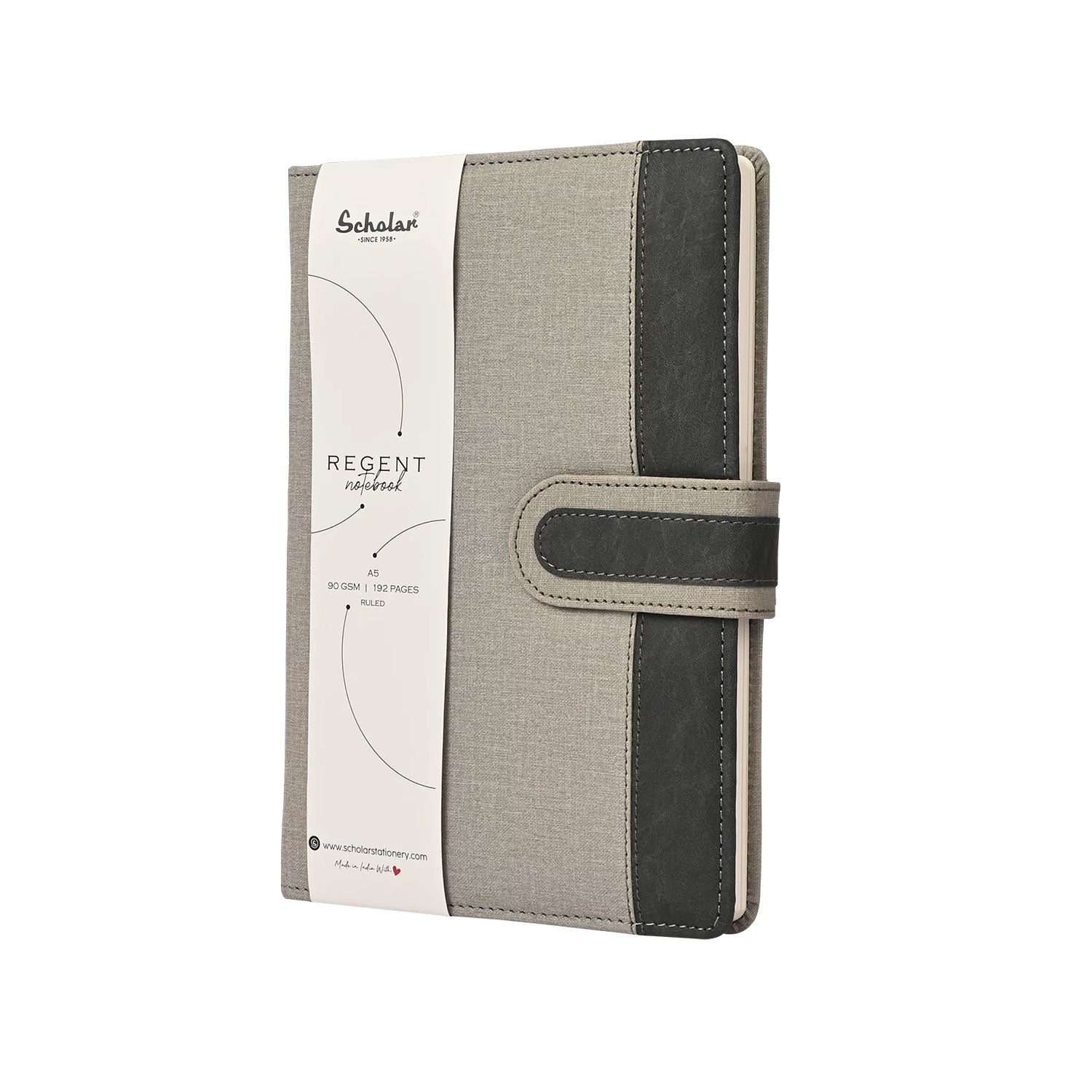 Scholar Regent Grey Notebook - A5, Ruled