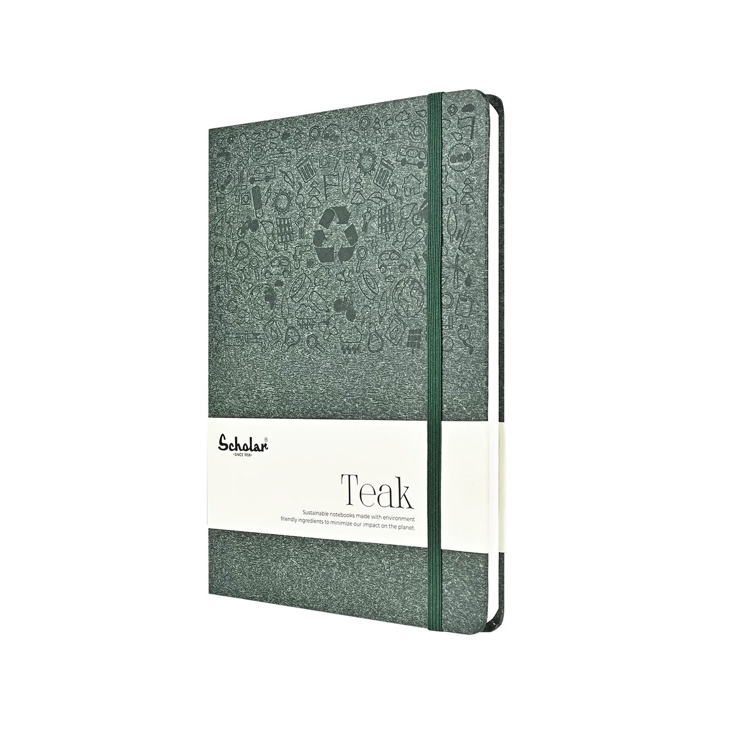Scholar Teak Green Notebook - A5, Ruled