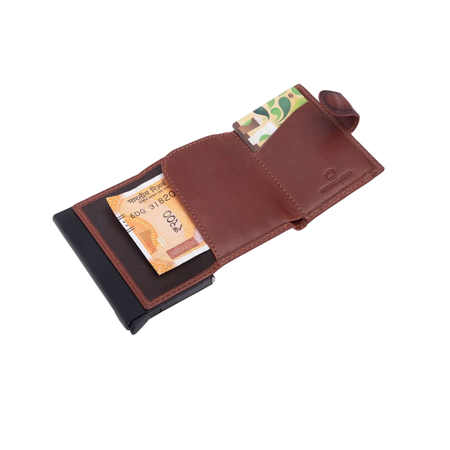 Scudo Burnished Slim Wallet - Cognac