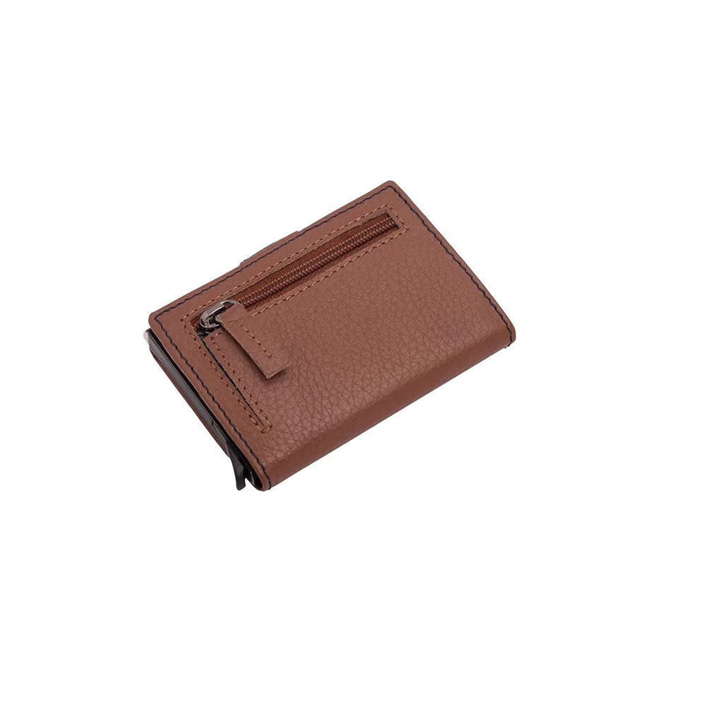 Scudo Mosaic Slim Wallet - Cognac/Navy