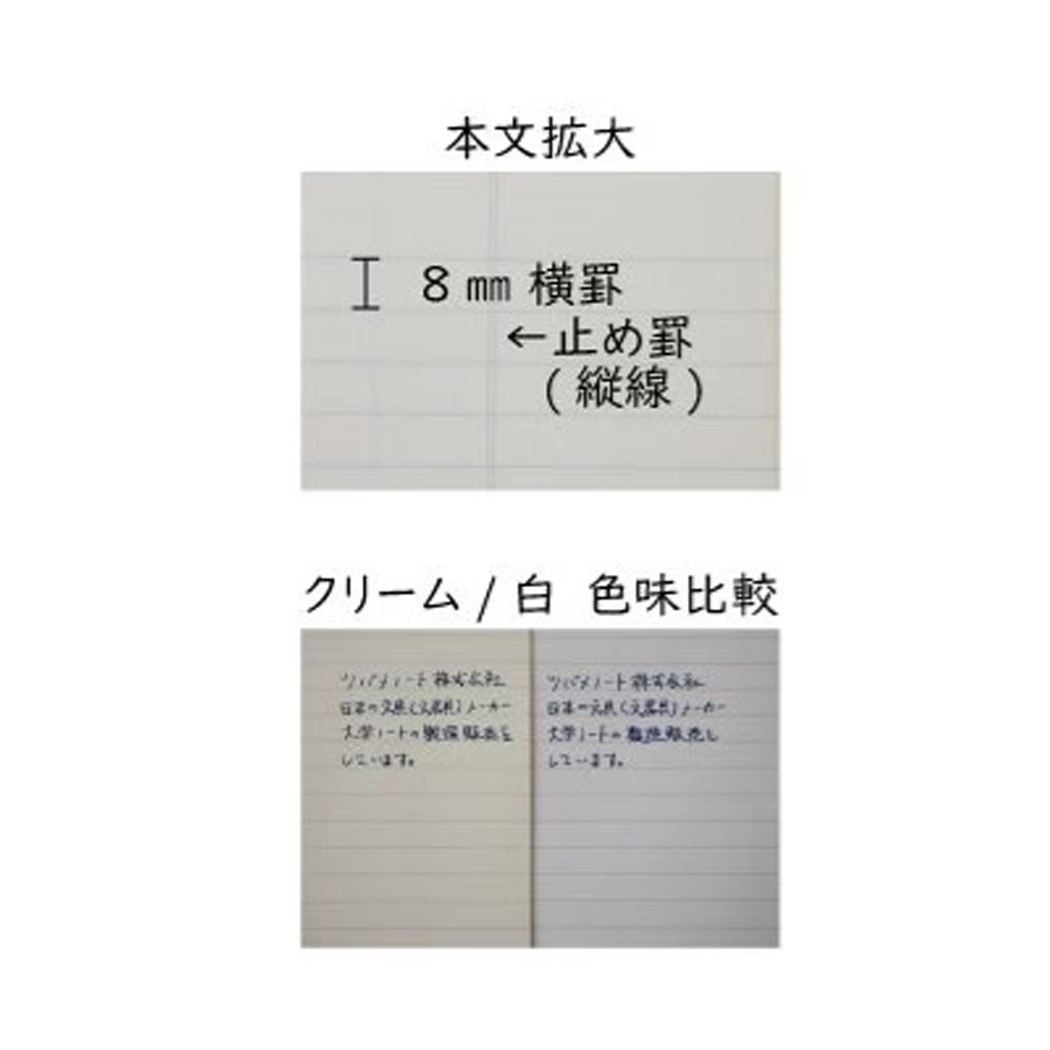 Tsubame C3016 White 8mm Line + Margin Notebook - Semi B5 - Ruled