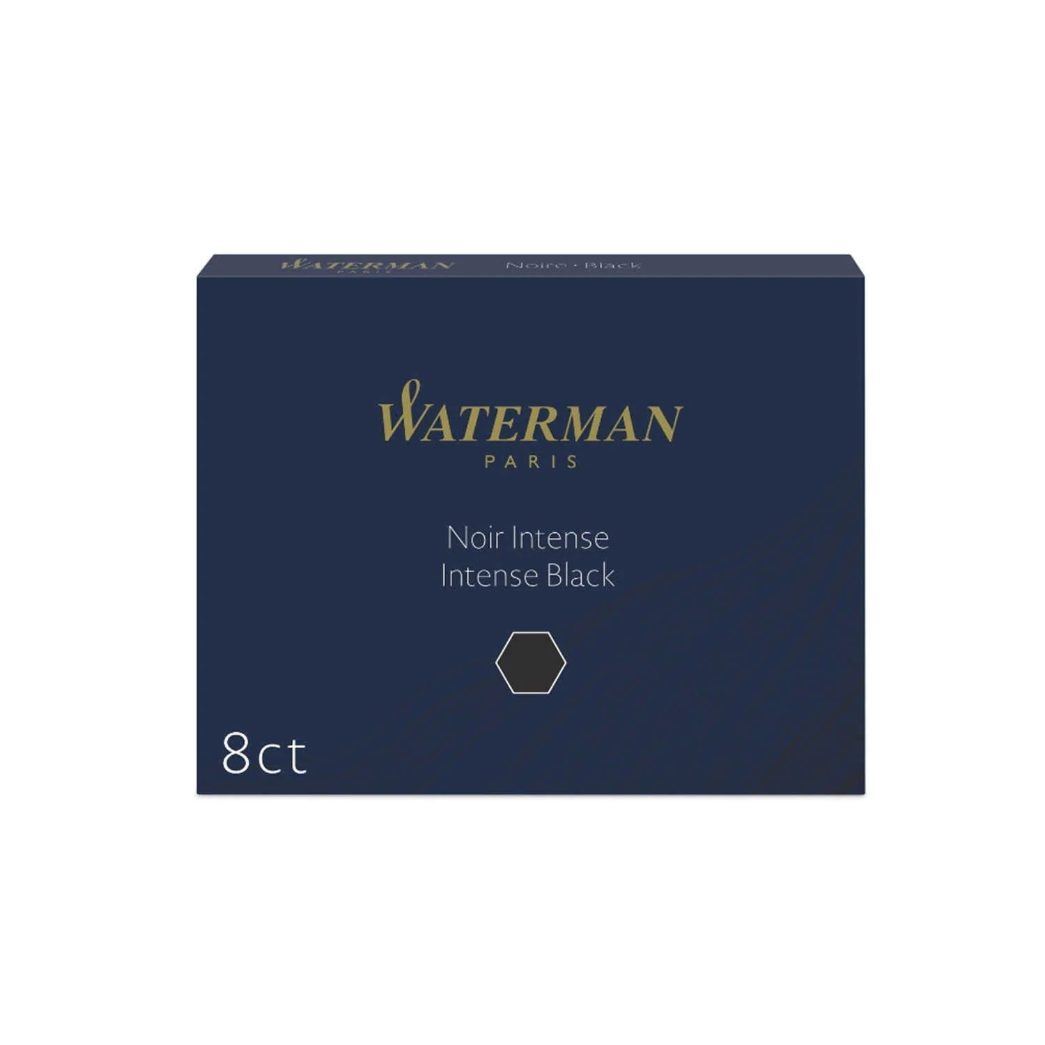 Waterman Long Ink Cartridge Pack of 8 - Intense Black