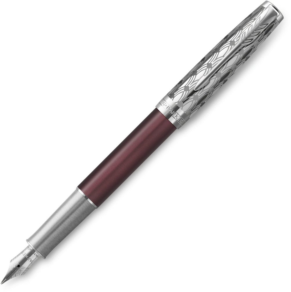 Parker Sonnet Premium Metal & Red 18kt Fountain Pen