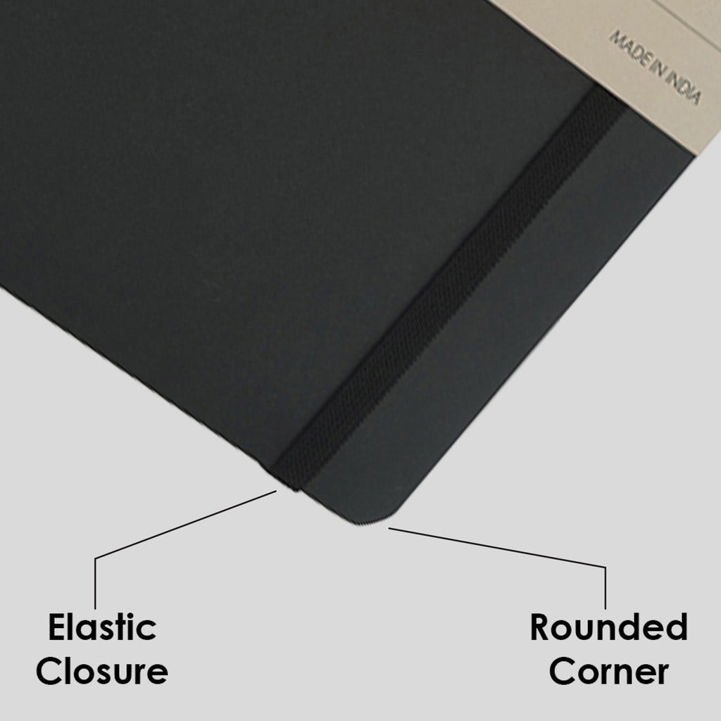 myPAPERCLIP Binary Series Hard Cover Notebook - Black - A5 - Ruled