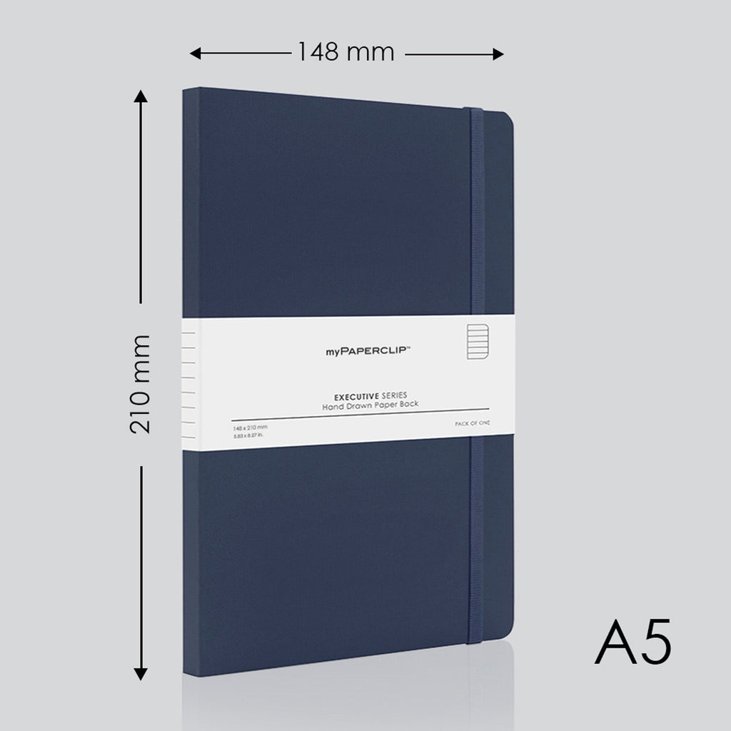 myPAPERCLIP Executive Series Soft Cover Notebook - Blue - A5 - Ruled