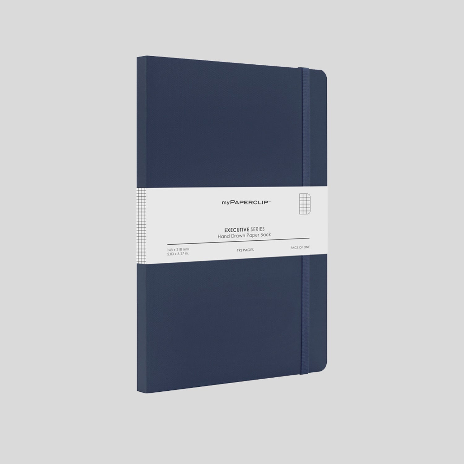 myPAPERCLIP Executive Series Soft Cover Notebook - Blue - A5 - Squared