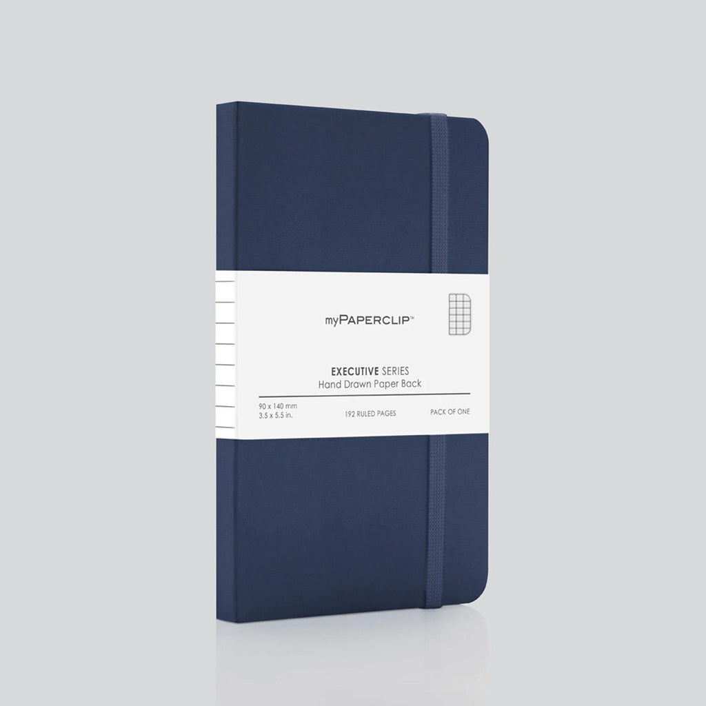 myPAPERCLIP Executive Series Soft Cover Notebook - Blue - Small - Squared